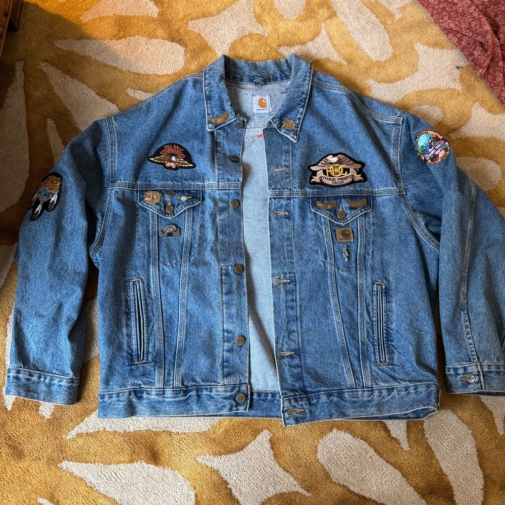 CARHARTT Vintage Denim Oversized Jacket w/ Patches